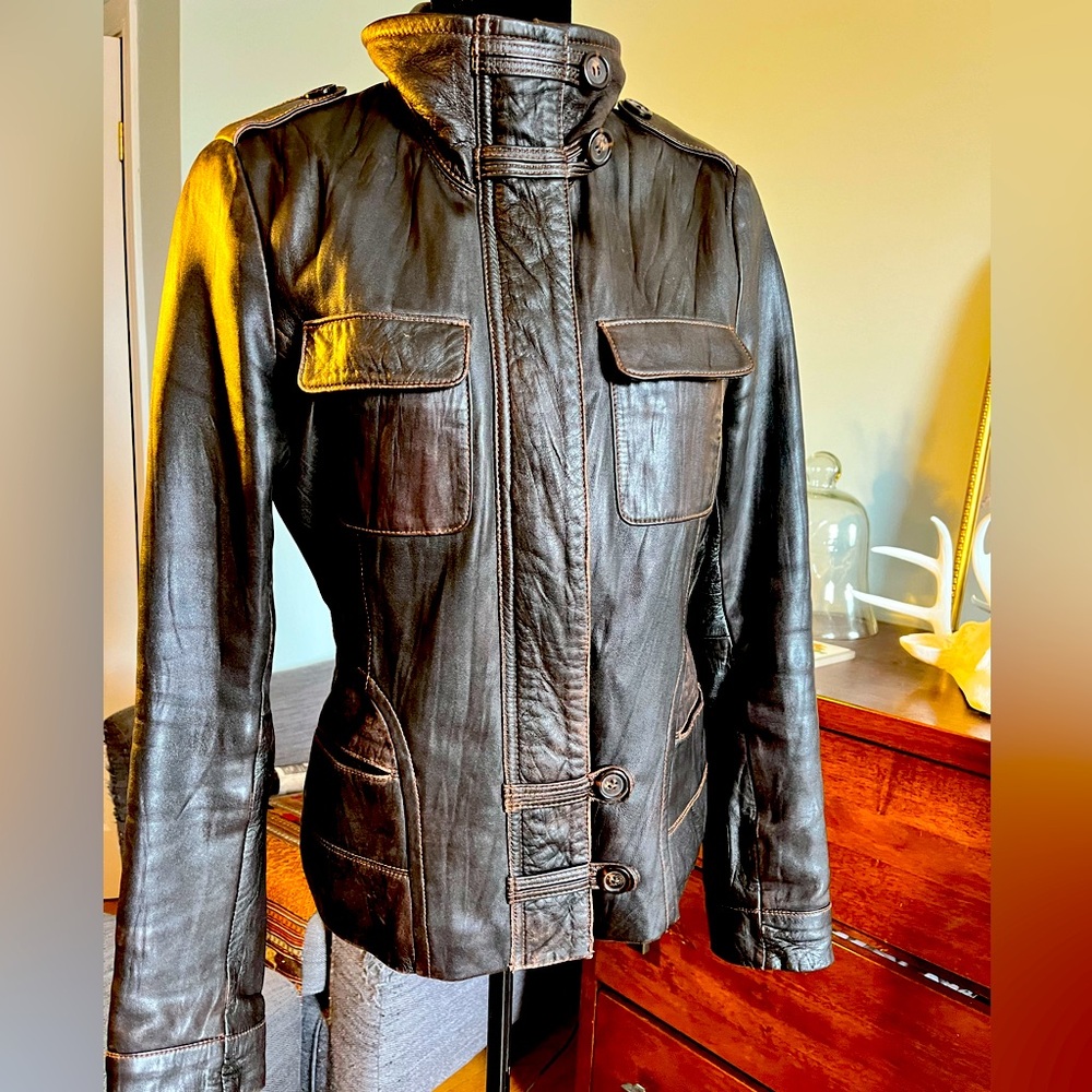 Leather jacket - Danier Leather - vintage dark brown - excellent conditi…